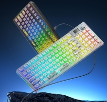 Bàn Phím Cơ Không Dây WIND F98 PRO, LED RGB, 3 Modes, Có Màn Hình Phụ, Núm Xoay, Hotswap 5 chân, Keycap Trong Suốt.
