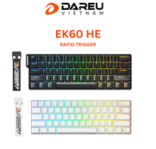 Bàn phím gaming Dare-U EK60 | Rapid Trigger, Có dây, YULONG / FIRE Magnetic Switch, RGB, Đen